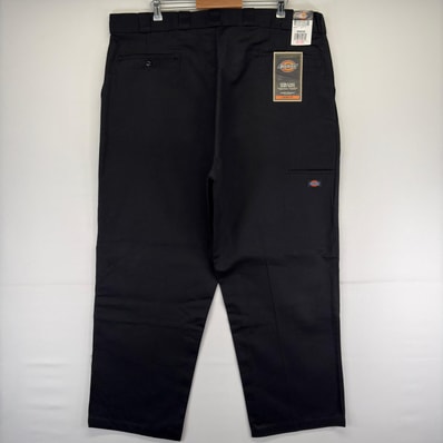 古着 美品 ディッキーズ Dickies パンツ ダブルニー タグ付き デッドストック 大きいサイズ 作業着 ワーク w46 L32 ブラック メンズ