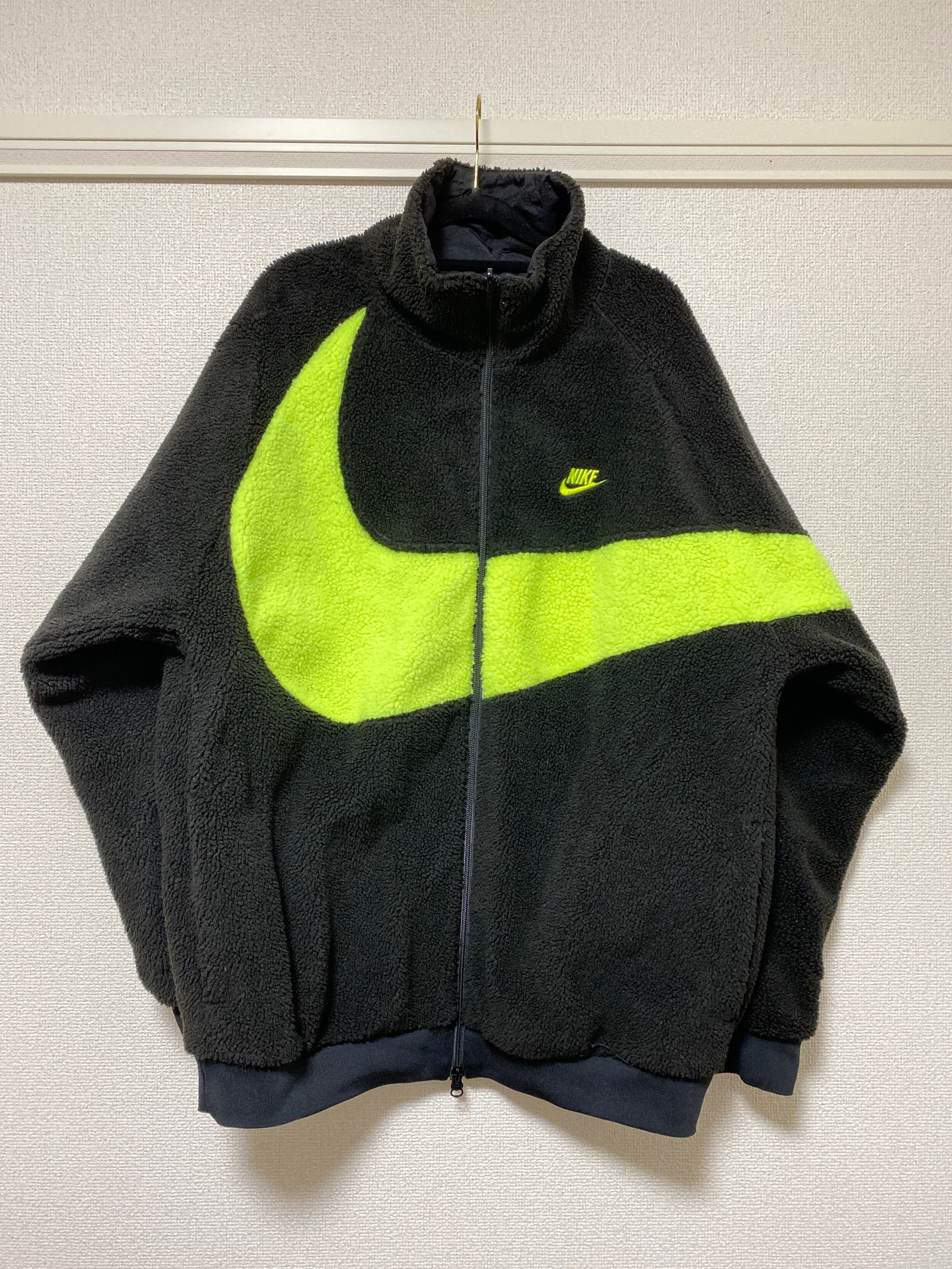 Nike Big Swoosh Reversible Boa Jacket"Black Neon"