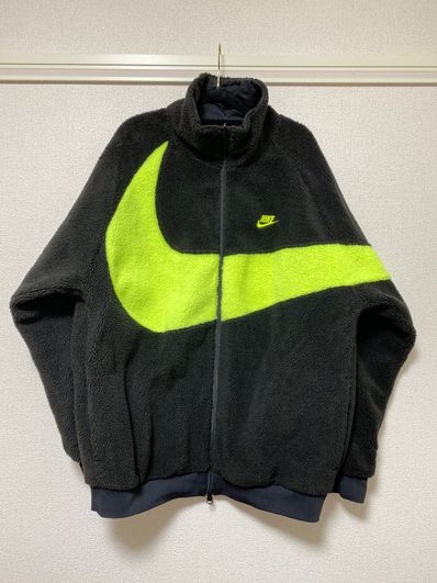 Nike Big Swoosh Reversible Boa Jacket"Black Neon"