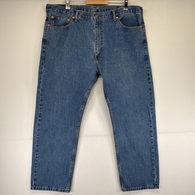 古着 リーバイス Levi's デニムパンツ 505 ストレート ジーンズ ジーパン 5ポケット 長ズボン 大きいサイズ w42 L30 ブルー メンズ