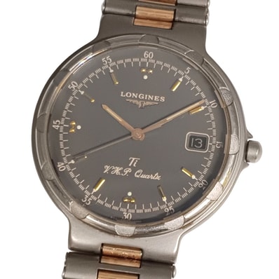 LONGINES ロンジン コンクエスト チタン Ti V.H.P. デイト クォーツ 腕時計 C1274