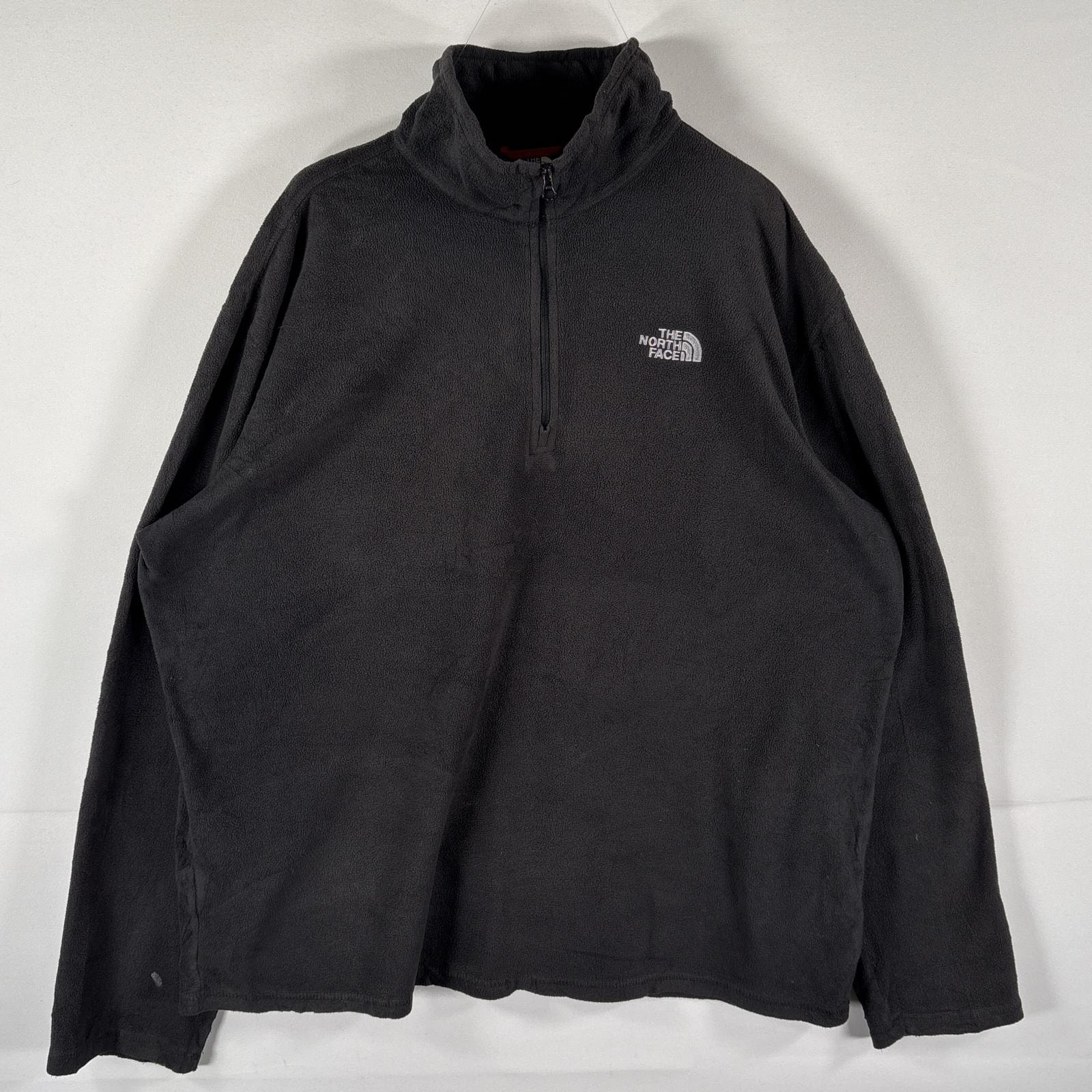 古着 ザ・ノースフェイス THE NORTH FACE フリーストレーナー ハーフジップ ワンポイントロゴ アウトドア L  ブラック メンズ