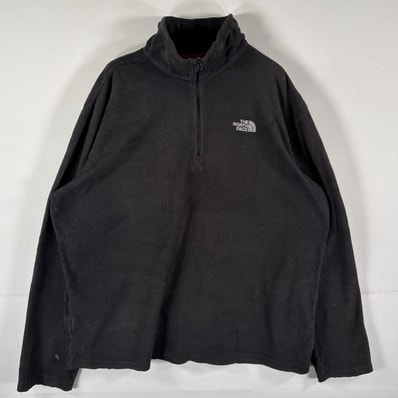 古着 ザ・ノースフェイス THE NORTH FACE フリーストレーナー ハーフジップ ワンポイントロゴ アウトドア L ブラック メンズ