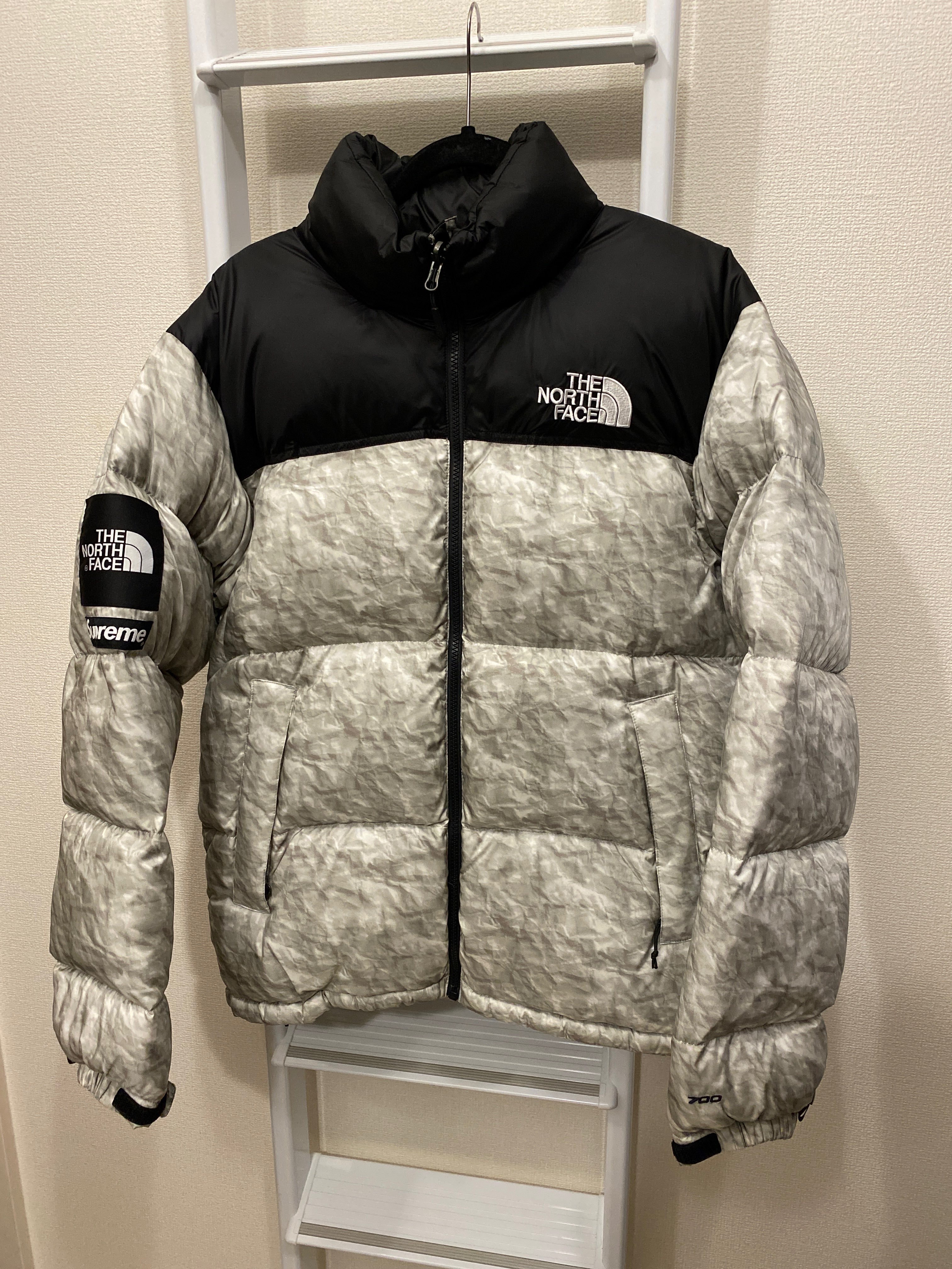 Supreme x The North Face Nuptse Jacket "White Paper Print"