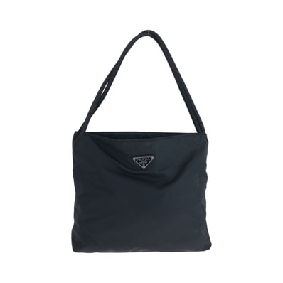 美品 PRADA プラダ テスート 三角ロゴプレート ブラック 黒 シルバー金具 ナイロン トートバッグ ショルダーバッグ 501242 【中古】