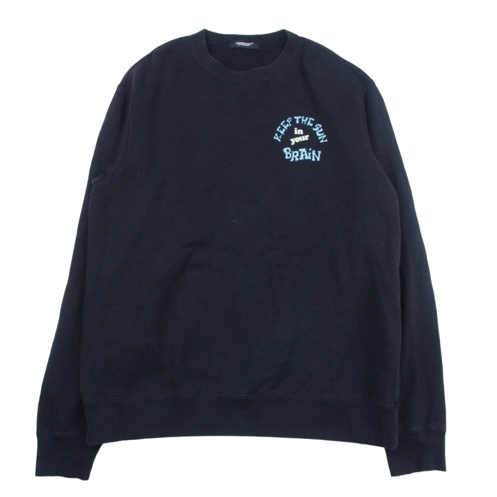 UNDERCOVER アンダーカバー スウェット UC2C4891-1 SWEAT KEEP THE SUN BRAIN スカルプリント クルーネック スウェット ブラック系 4【中古】
