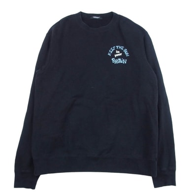 UNDERCOVER アンダーカバー スウェット UC2C4891-1 SWEAT KEEP THE SUN BRAIN スカルプリント クルーネック スウェット ブラック系 4【中古】