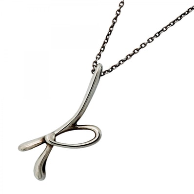 【6jdb0365-k】ティファニー ネックレス イニシャルK シルバー925【中古】レディース