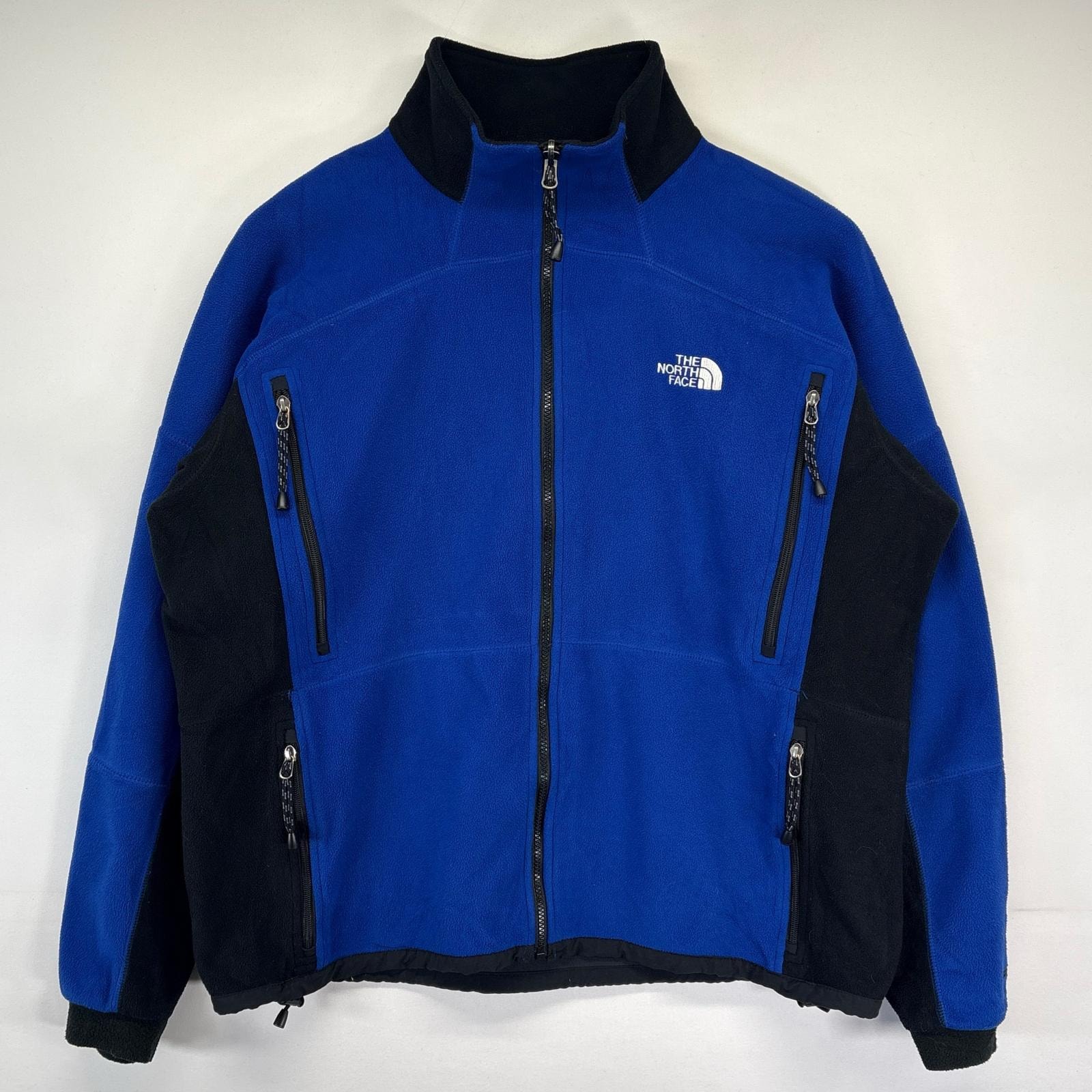 古着 ザ・ノースフェイス THE NORTH FACE フリースジャケット 大きいサイズ フルジップ ワンポイントロゴ刺繍 アウトドア XL  ブラック メンズ