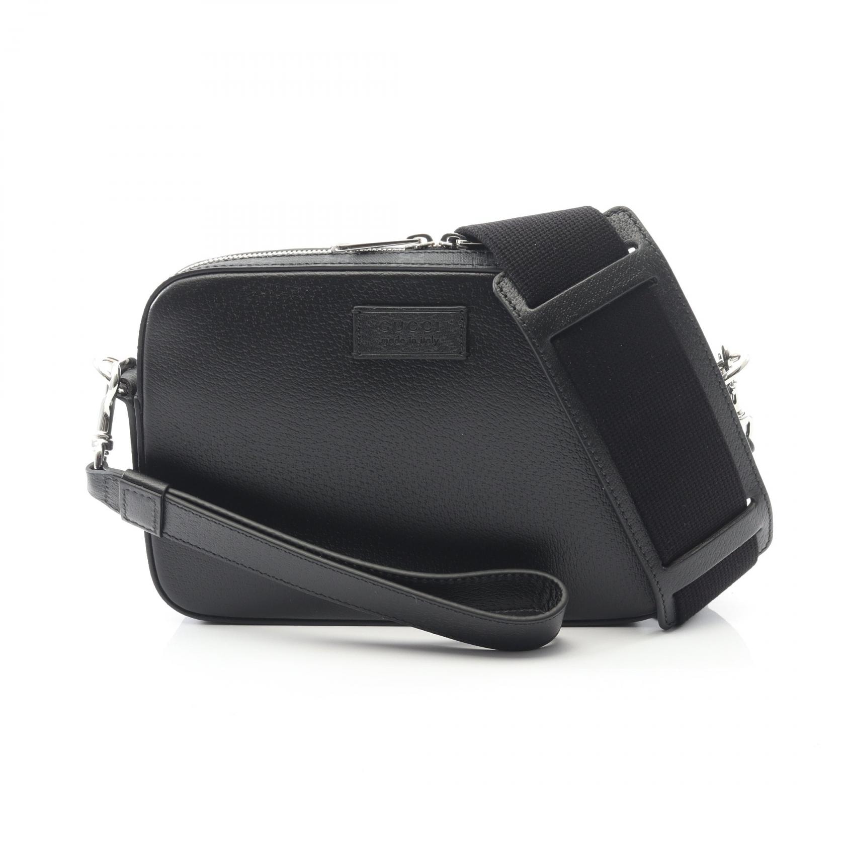 グッチ GUCCI GG スモール クロスボディバッグ ショルダーバッグ バッグ レザー PVCコーティングキャンバス メンズ ブラック系 795465FADJK1000 【新品】