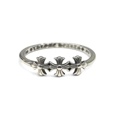 CHROME HEARTS 美品 クロムハーツ BBBLGM 3 CH PLUS バブルガム 3CHプラス リング インボイス・箱・袋付属 指輪 シルバー 約JP13号 インボイス付属 クロス ピンキーリング アクセサリー ABランク 中古 鑑定済
