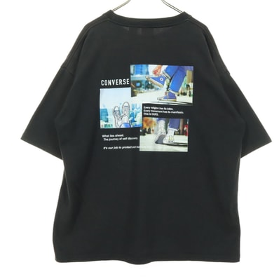 CONVERSE コンバース バックプリント 半袖 Tシャツ L ブラック