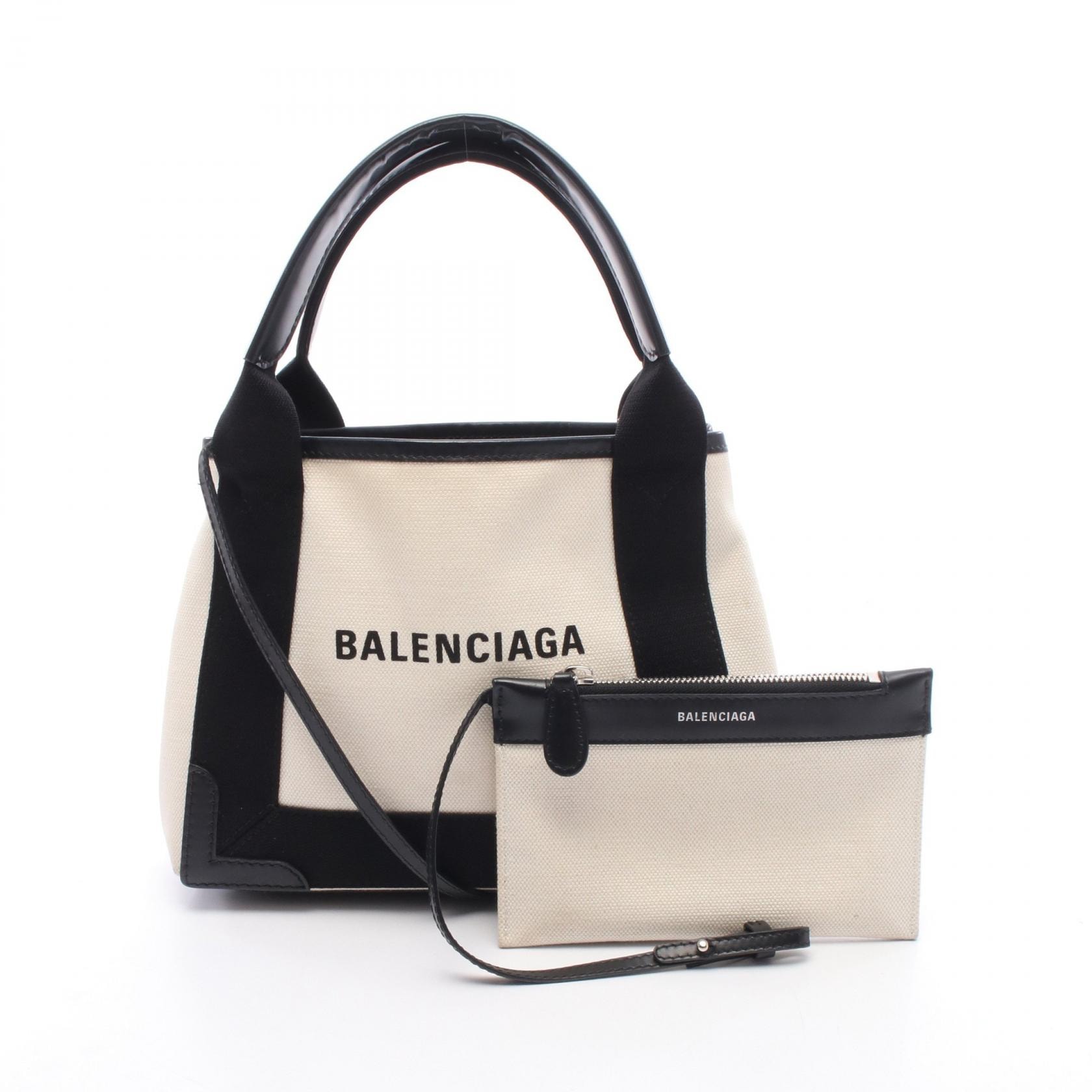 BALENCIAGA Women's Navy Cabas XS "Black/Silver"