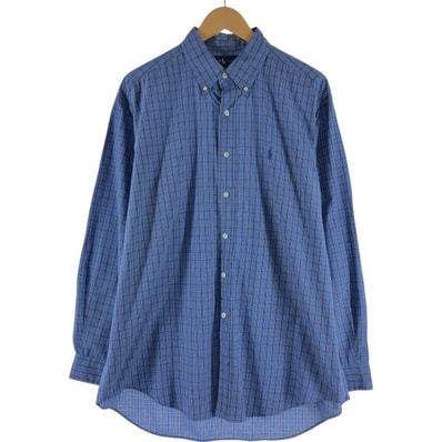 古着 ラルフローレン Ralph Lauren BLAKE 長袖 ボタンダウンチェックシャツ メンズL相当/eaa532006