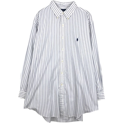 古着 ラルフローレン Ralph Lauren YAMOUTH 長袖 ボタンダウンストライプシャツ メンズXL相当/eaa659200