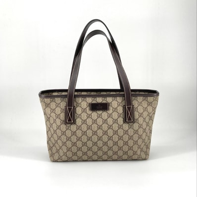 GUCCI(グッチ) GGスプリーム 211138 トートバッグ ベージュ×ブラウン