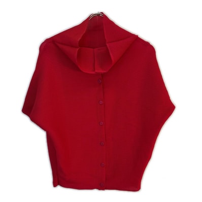 ミーイッセイミヤケ MI53FO218 レッド ワッフルプリーツカットソー 記載なし