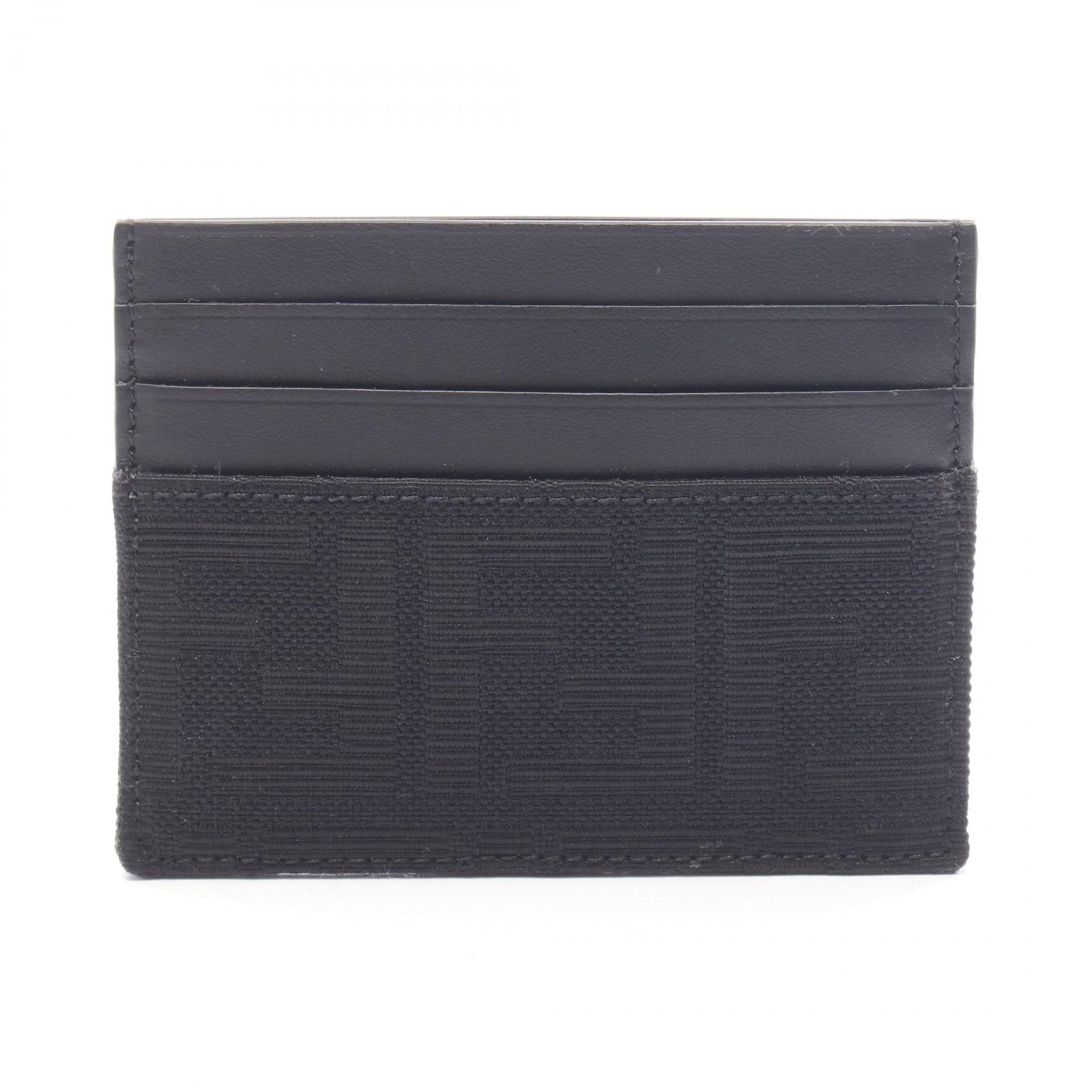 フェンディ FENDI FFジャガード カードケース アクセサリー キャンバス レザー メンズ ブラック系 7M0164B16FF0QA1 【新品】