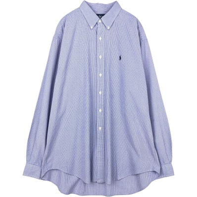 古着 ラルフローレン Ralph Lauren BLAKE ギンガムチェック 長袖 ボタンダウンチェックシャツ メンズXL相当/eaa669046