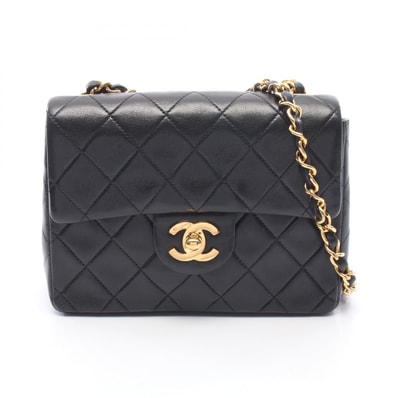 シャネル CHANEL ミニマトラッセ ショルダーバッグ バッグ ラムスキン(羊革) レディース ブラック系 【中古】