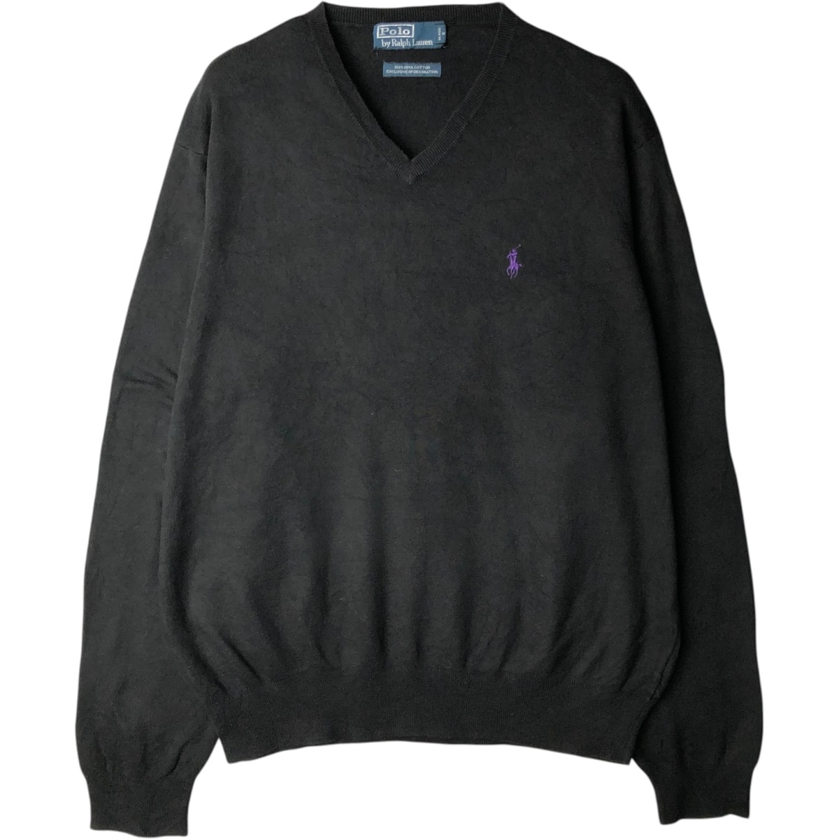 古着 ラルフローレン Ralph Lauren POLO by Ralph Lauren Vネック コットンニットセーター メンズL相当/eaa627583