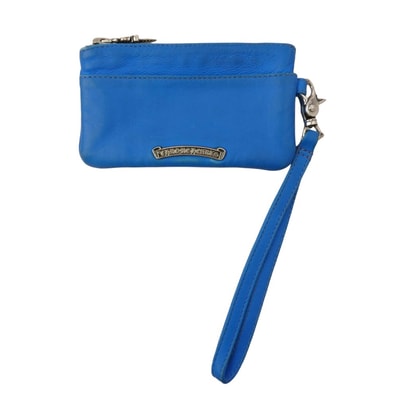 CHROME HEARTS クロムハーツ(原本無) コインケース ZPR CHG WRISTLET クロスパッチ ダガージップ スクロールラベル ジッパーチェンジ リストレット コインケース ポーチ ブルー系【中古】