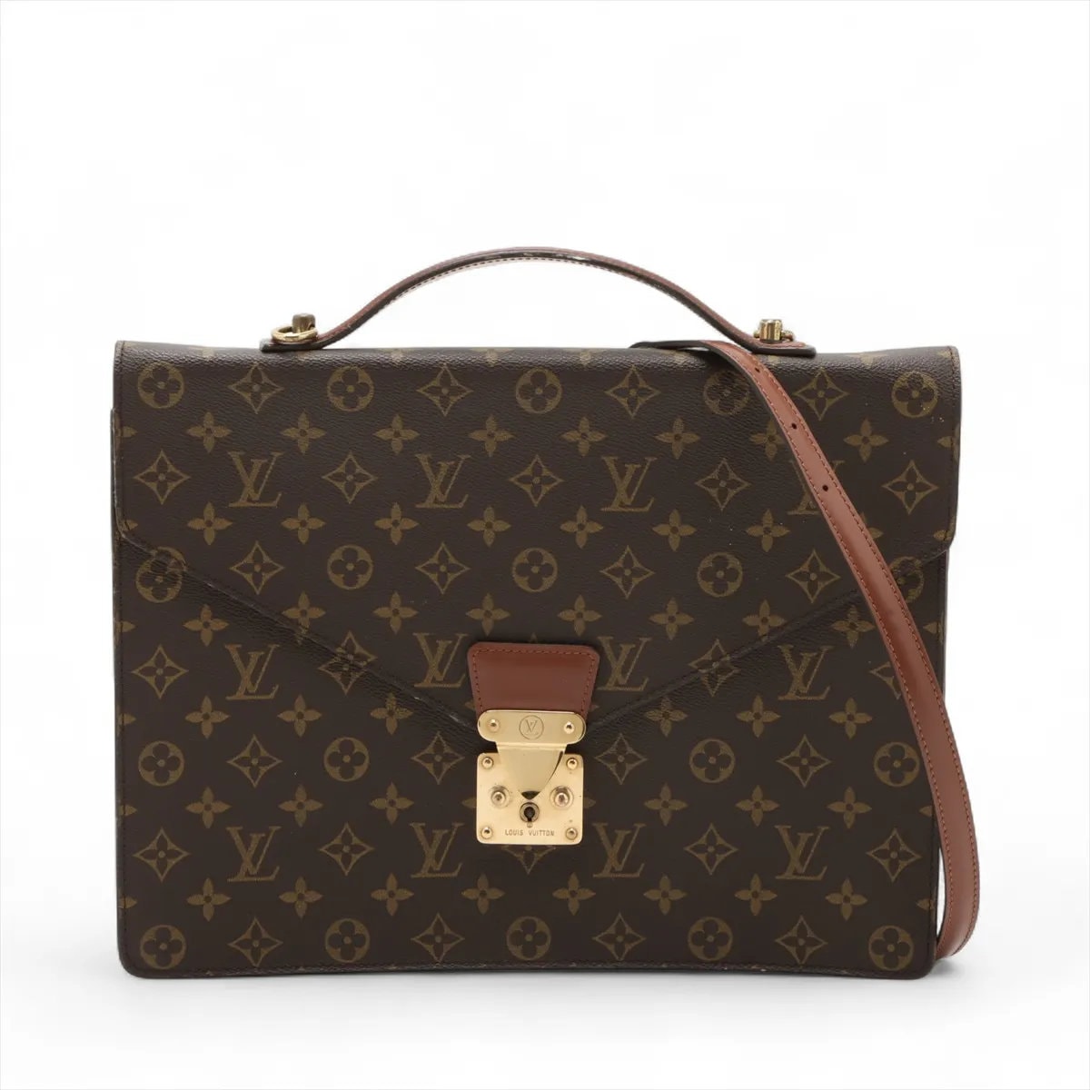 ■美品 ルイヴィトン モノグラム ポルト ドキュマン バンドリエール