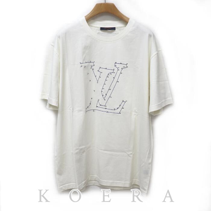 LOUIS VUITTON ルイ・ヴィトン LVステッチプリント 半袖Tシャツ ホワイト RM212Q NPG HLY42W XL 21AW メンズ【中古】