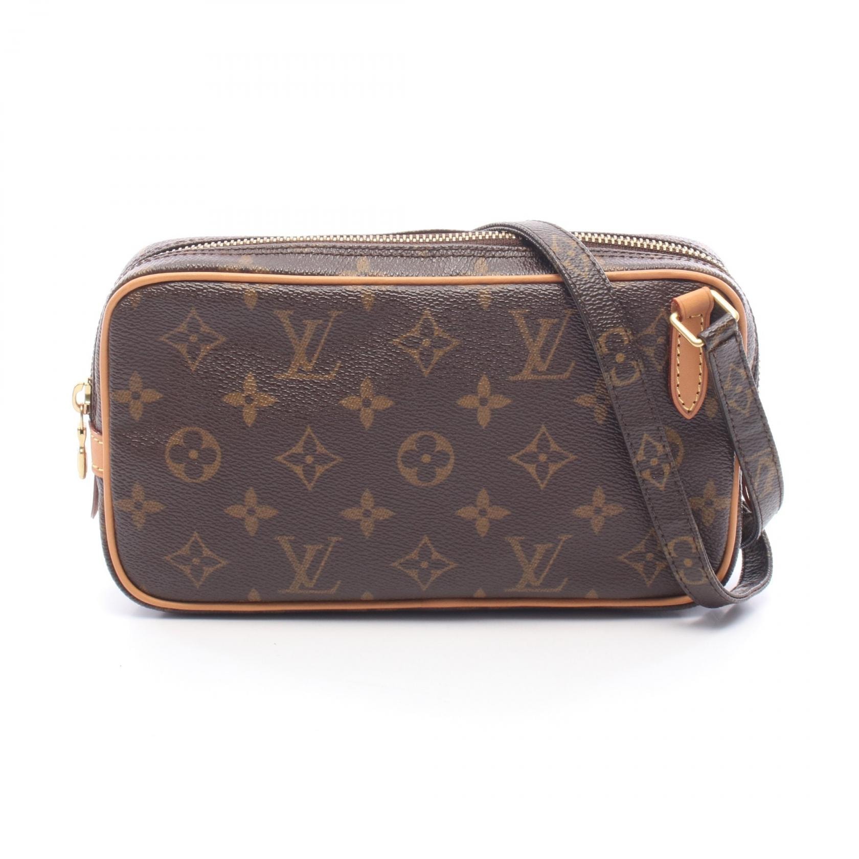 ルイ・ヴィトン LOUIS VUITTON マルリーバンドリエール モノグラム ショルダーバッグ バッグ PVCコーティングキャンバス レザー レディース ブラウン系 M51828 【中古】