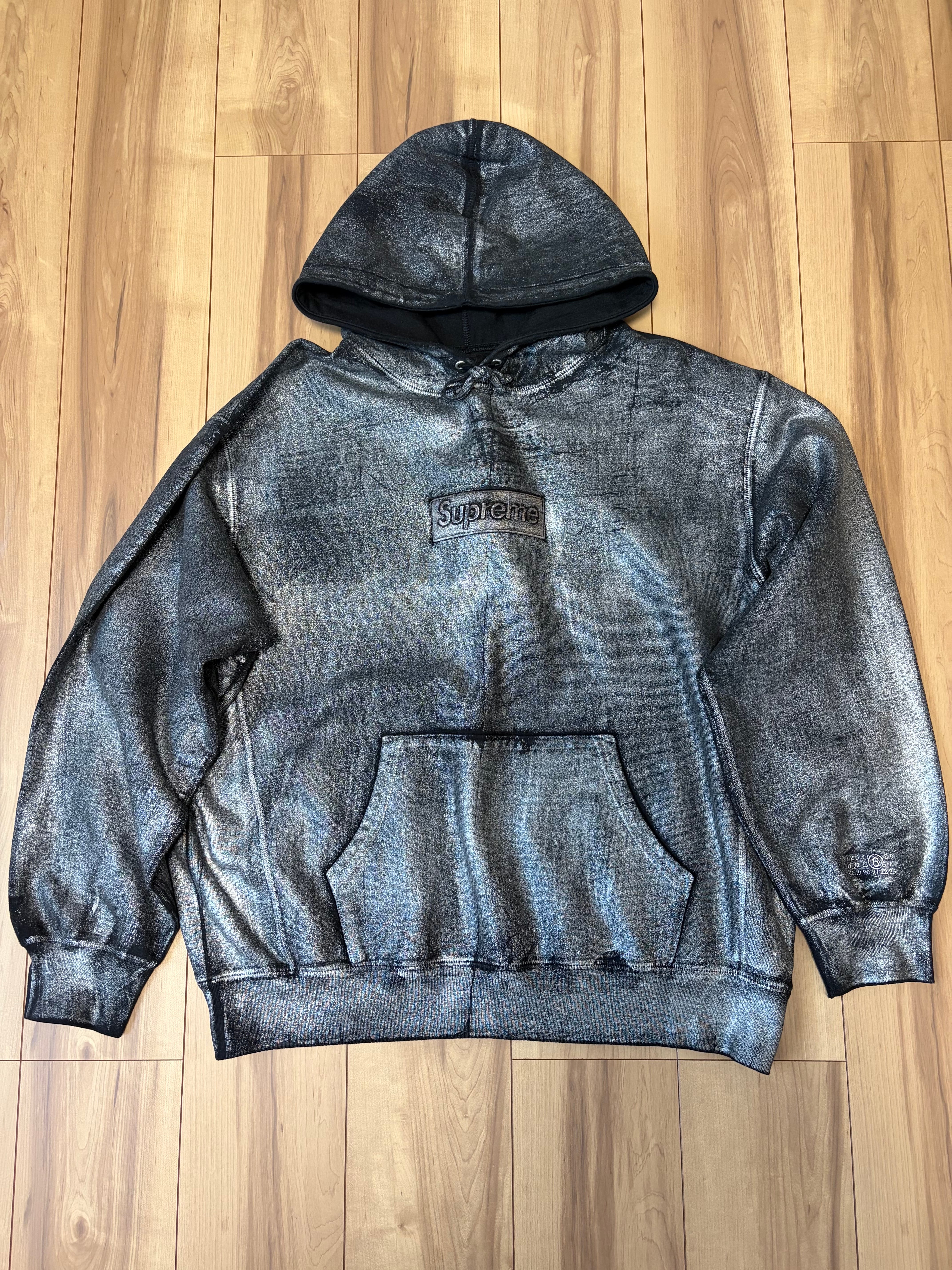 Supreme x MM6 Maison Margiela Foil Box Logo Hooded Sweatshirt "Black"