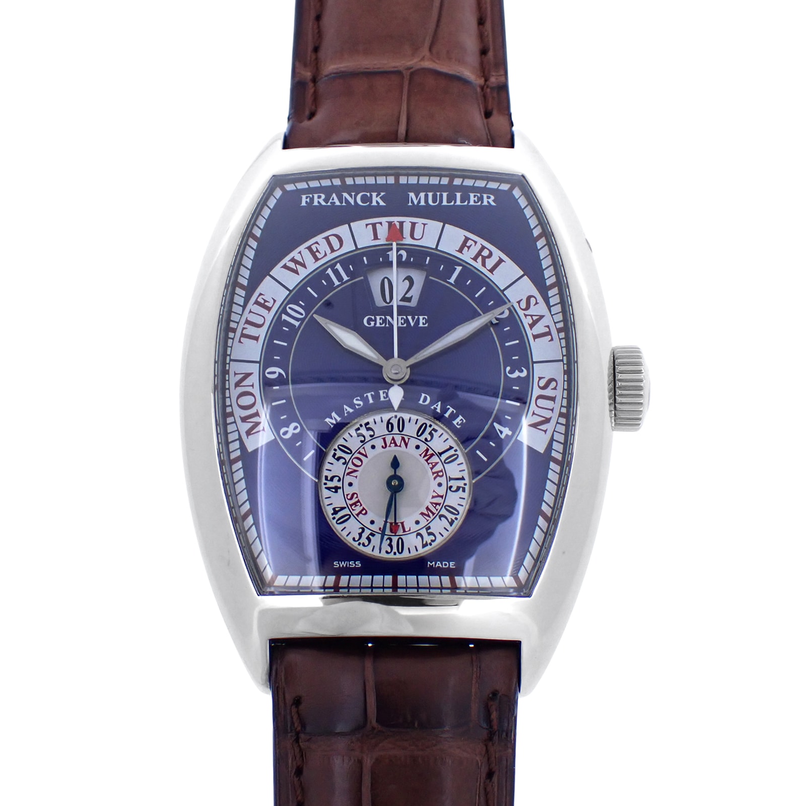 未使用 展示品 FRANCK MULLER フランクミュラー  マスターデイト グランギシェ  8880GGDT  ブルー  メンズ 腕時計