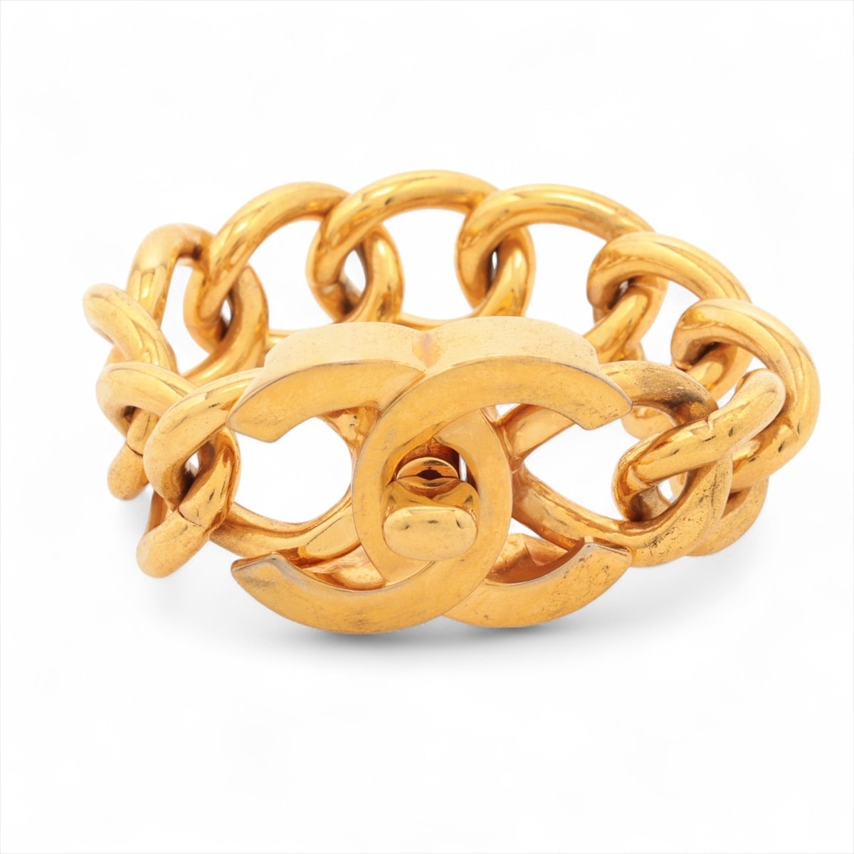 シャネル CHANEL 96A 1996年 ココマーク ターンロック ブレスレット【中古】