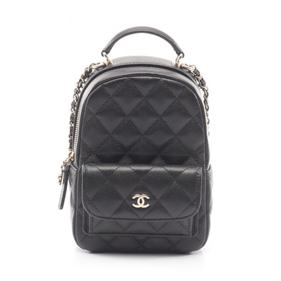 シャネル CHANEL マトラッセ リュックサック バックパック バッグ キャビアスキン(グレインドカーフ) レディース ブラック系 AP3753 【中古】