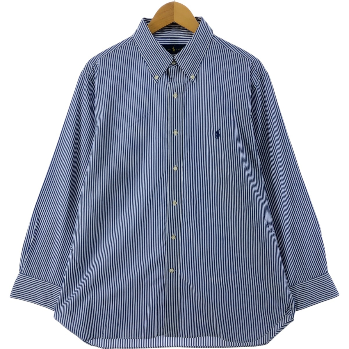 古着 ラルフローレン Ralph Lauren EASY CARE 長袖 ボタンダウンストライプシャツ メンズL相当/eaa534746