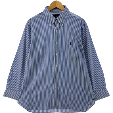 古着 ラルフローレン Ralph Lauren EASY CARE 長袖 ボタンダウンストライプシャツ メンズL相当/eaa534746