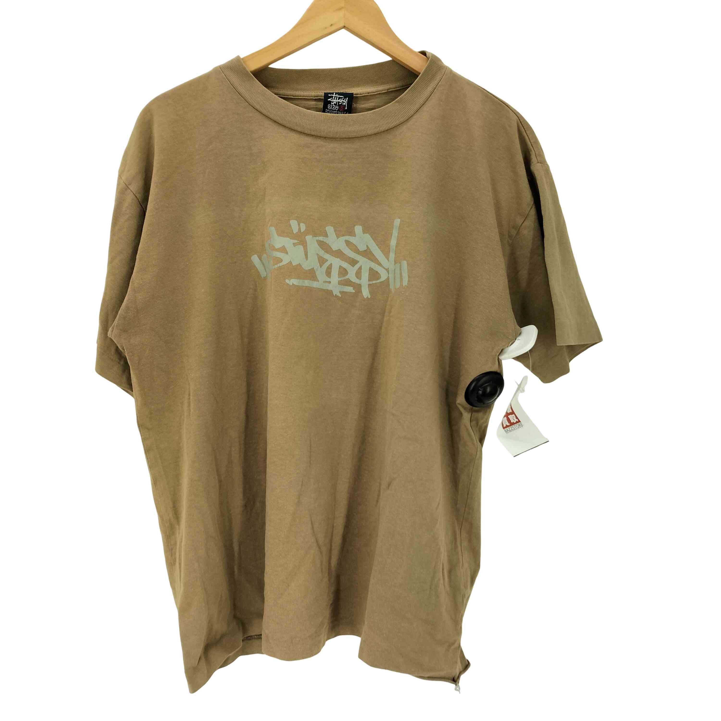 90S 紺タグ OLD USA製 ショーンフォント ロゴ プリント Tシャツ 裾袖シングル【1142939799224】
