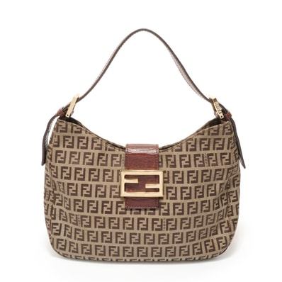 フェンディ FENDI マンマ ズッキーノ キャンバス ショルダーバッグ【中古】