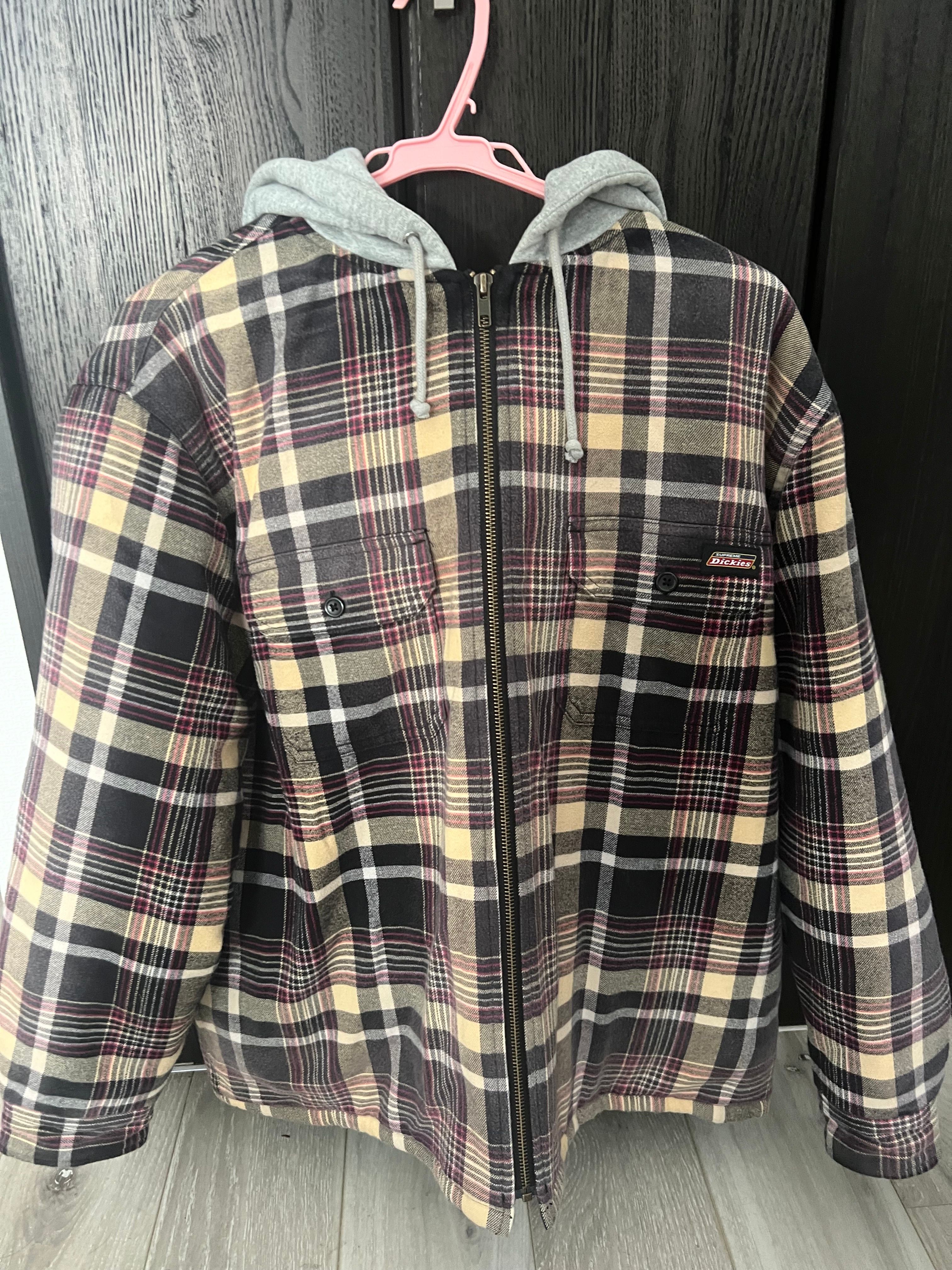 Supreme x Dickies Plaid Hooded Zip Up Shirt "Black"