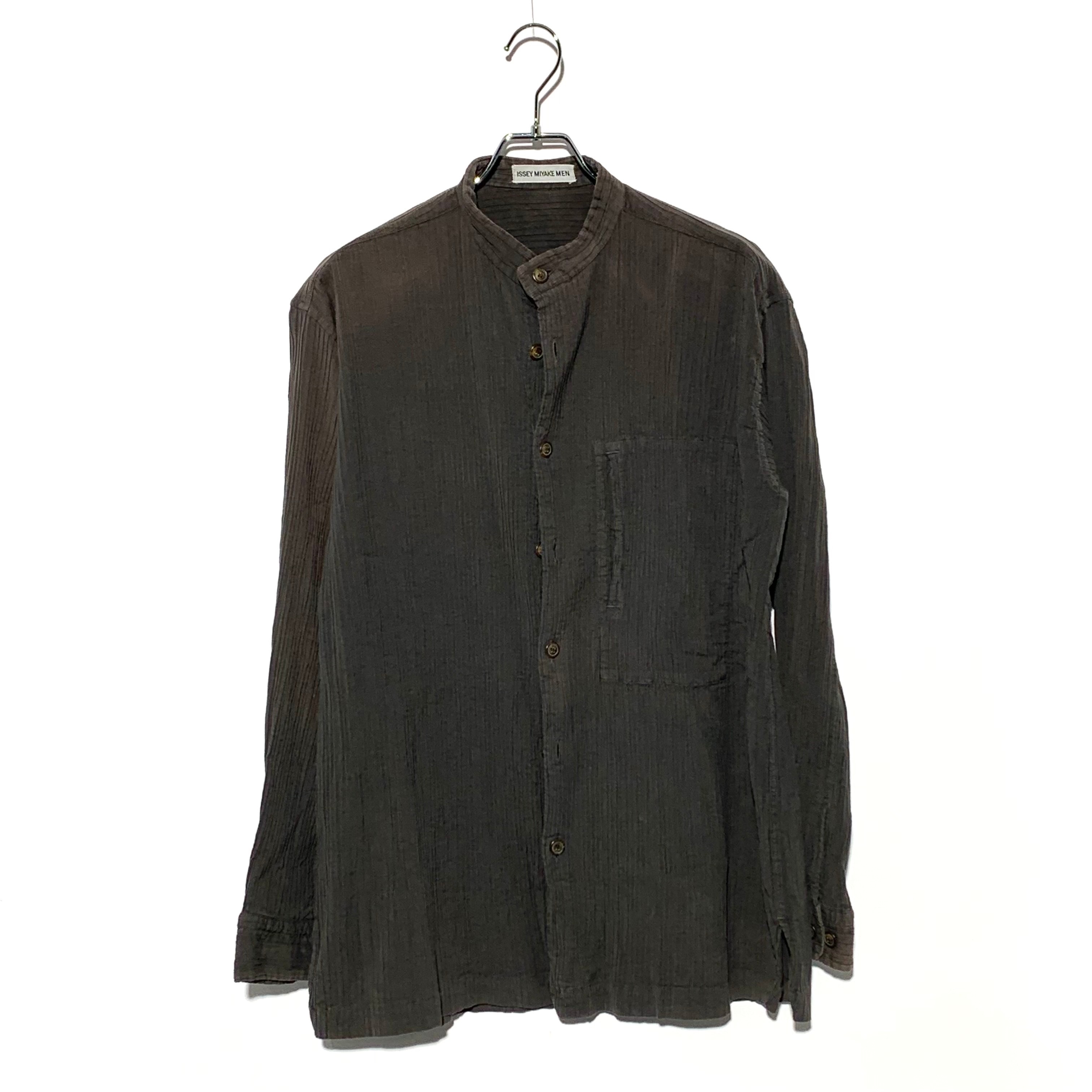 ISSEY MIYAKE MEN PLEATS BAND COLLAR SHIRT Grey