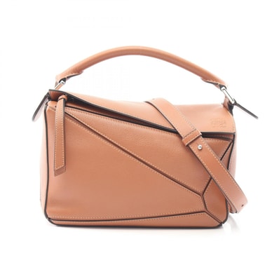 ロエベ LOEWE PUZZLE BAG SMALL パズルバッグ スモール 2WAY ハンドバッグ バッグ レザー レディース ブラウン系 322.30.S21 【中古】