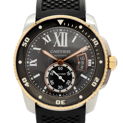 ★SALE【6wfc0186】カルティエ カリブル ダイバー W7100055 黒文字盤【中古】腕時計 メンズ