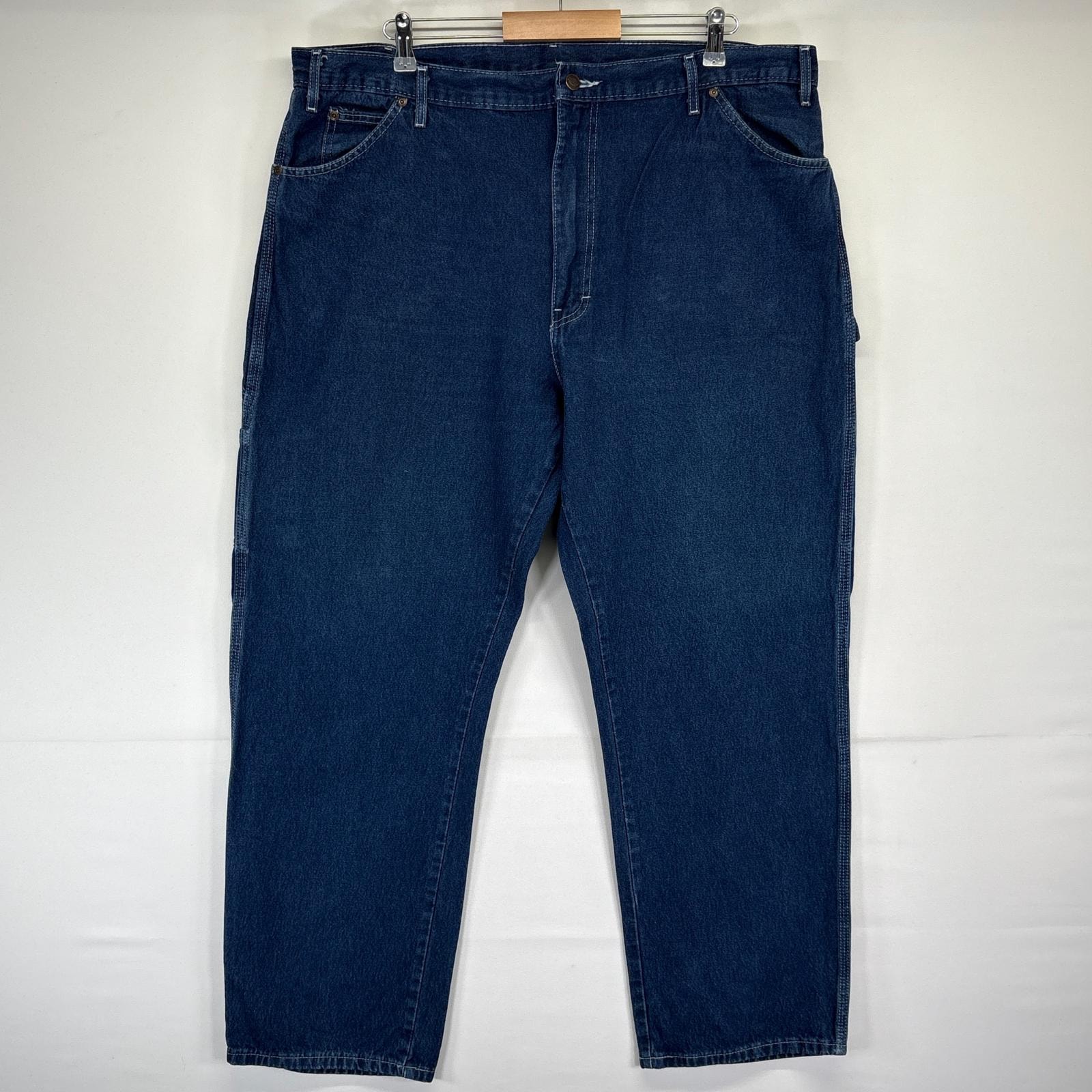 古着 ディッキーズ Dickies デニムパンツ ワーク ワンポイントロゴ ペインター 長ズボン 大きいサイズ w42 L30 ブルー メンズ