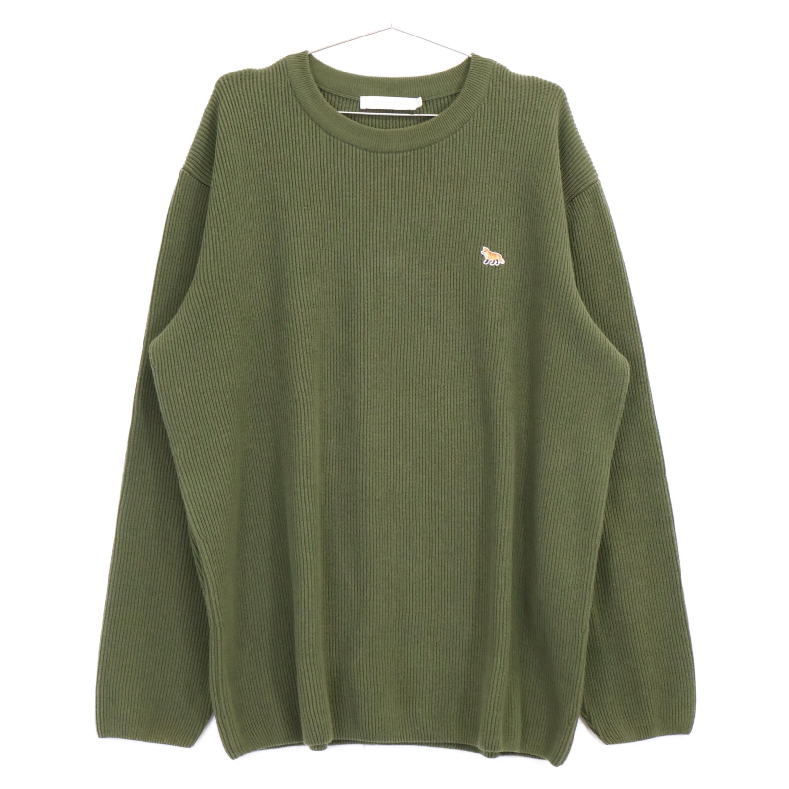 メゾンキツネ IM00511KT1064 カーキ ベイビーフォックス パッチ ニット XL