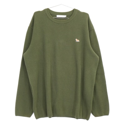 メゾンキツネ IM00511KT1064 カーキ ベイビーフォックス パッチ ニット XL