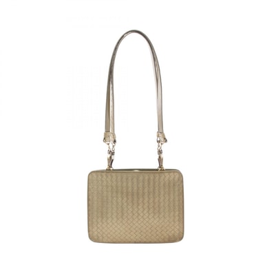ボッテガヴェネタ BOTTEGA VENETA イントレチャート ショルダーバッグ バッグ レザー レディース ゴールド系 / カーキ系 188762 【中古】