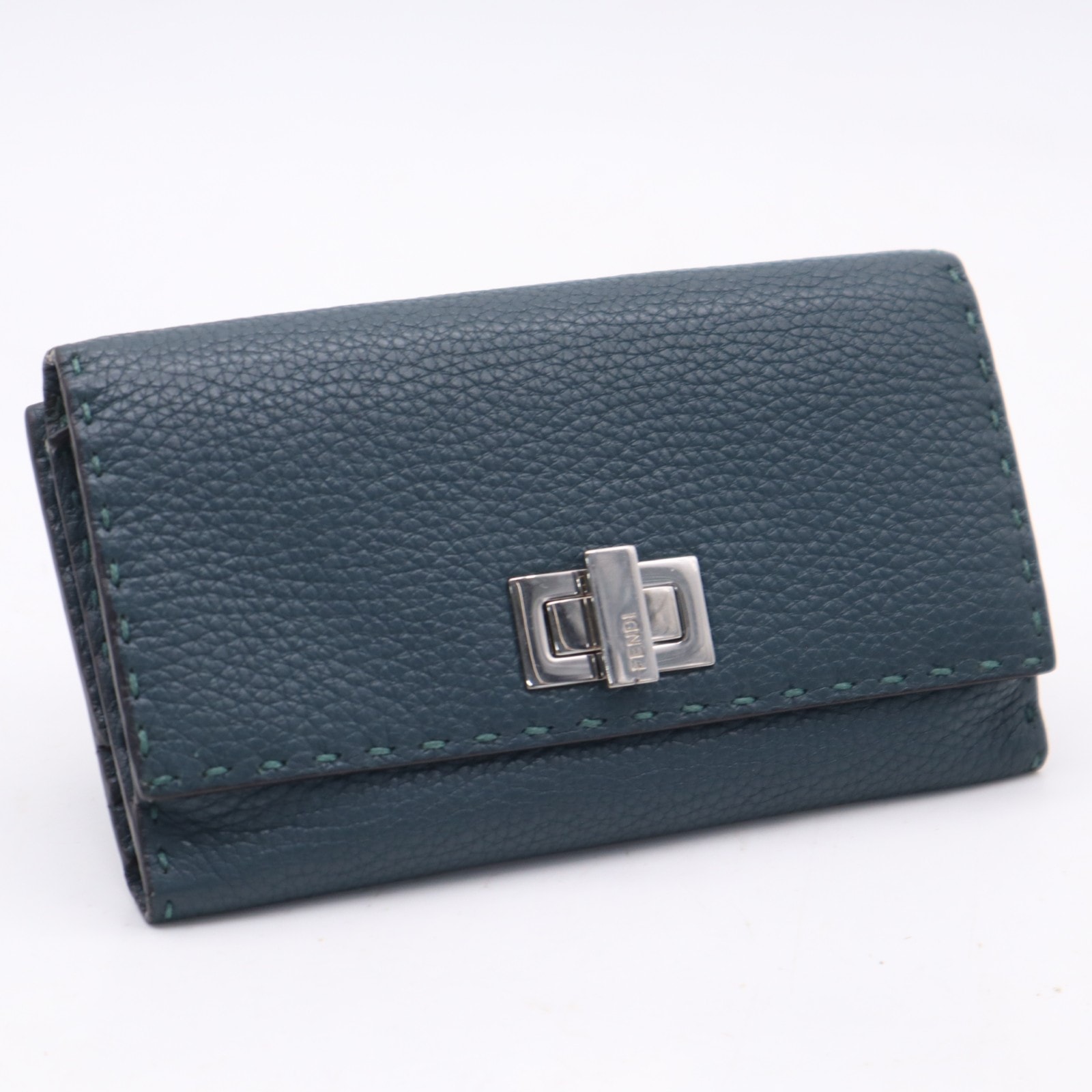 FENDI フェンディ セレリア ピーカブー コンチネンタルウォレット 8M0308 長財布 グリーン カーフレザー メンズ