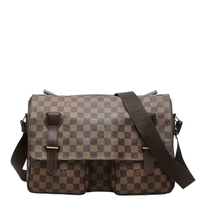 ルイ ヴィトン ダミエ ブロードウェイ ハンドバッグ ショルダーバッグ 2WAY N42270 ブラウン PVC レザー メンズ LOUIS VUITTON 中古