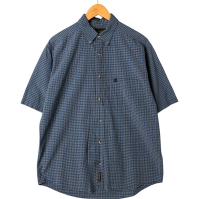 古着 90~00年代 ティンバーランド Timberland 半袖 ボタンダウン チェックシャツ メンズM相当 ヴィンテージ/eaa548659