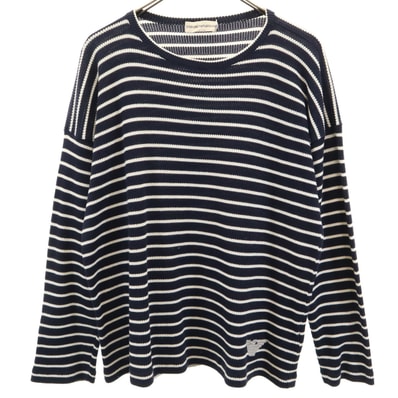 Emporio Armani エンポリオアルマーニ イタリア製 ボーダー柄 長袖 ニット M ネイビー