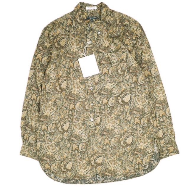 新品 Engineered Garments エンジニアードガーメンツ アメリカ製 19 Century BD Shirt - Cotton Paisley Print コットンペイズリープリント ボタンダウンシャツ S Black/Brown 長袖 19th